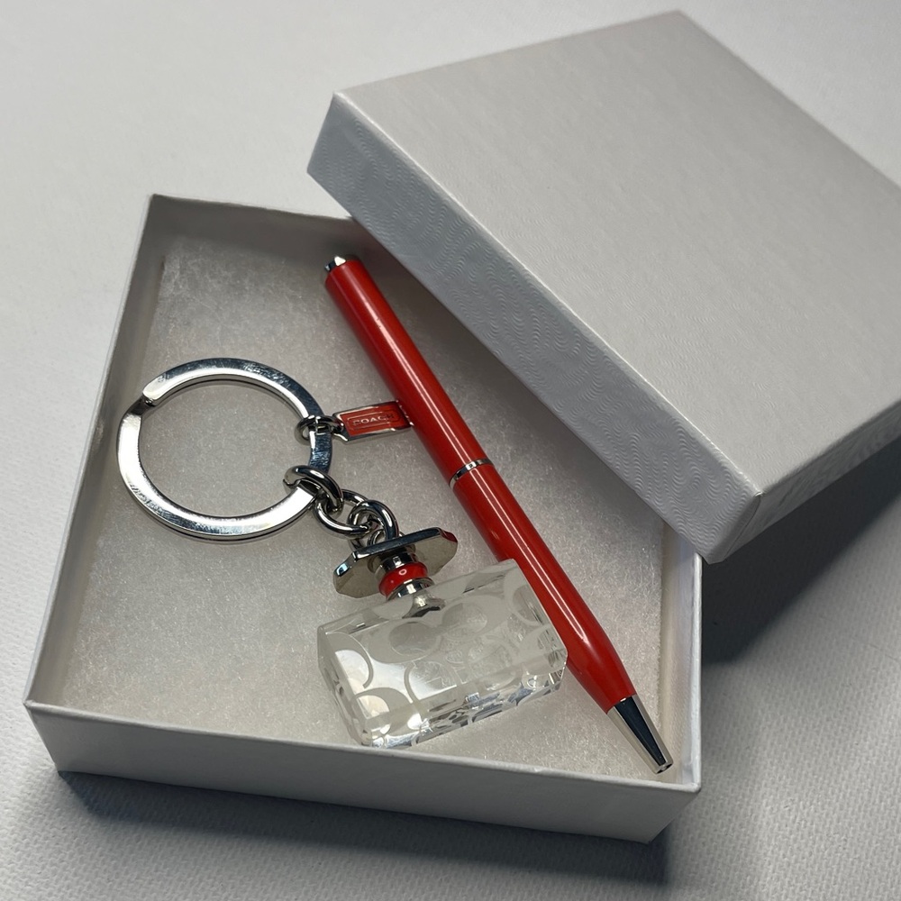 Coach Perfume Bottle Keychain and Orange Coach Pen Set - Picture 7 of 7